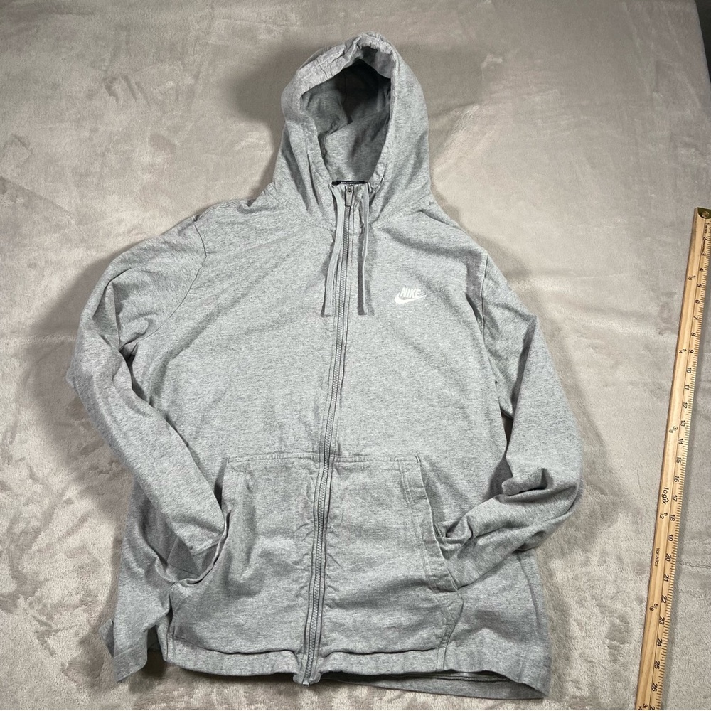 Nike Lightweight Full Zip Gray Sweater XL Tag Says XXL BUT RUNS SMALL